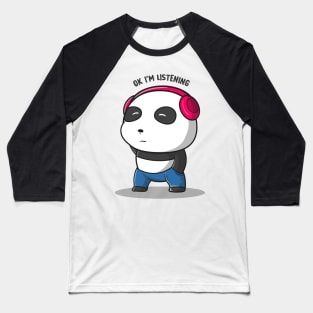 cute animal friendly panda Baseball T-Shirt